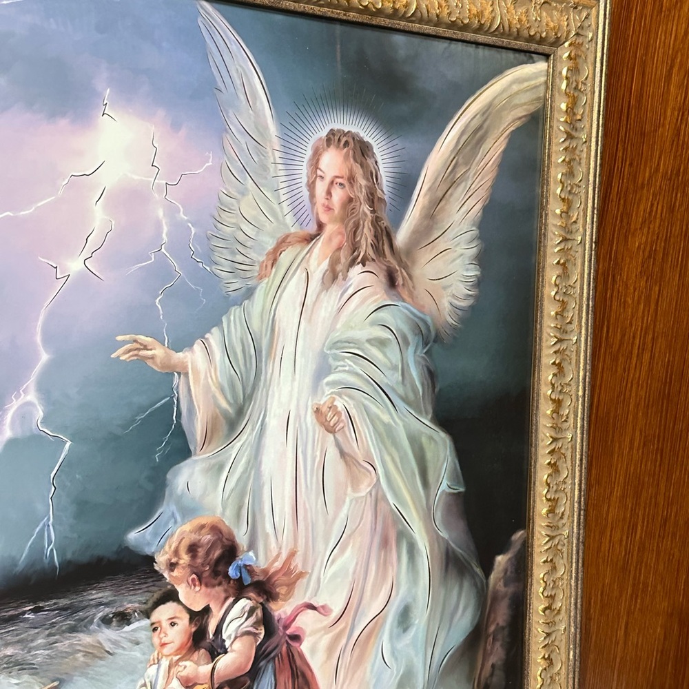 Home interiors ornate Framed wall art Guardian Angel print - Picture 9 of 14
